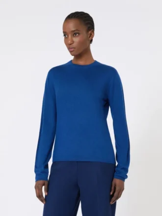 Maglione in filato di cashmere, blu cina