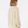 Maglione in filato di cotone e paillettes, beige Maglione in filato di cotone e paillettes, beige