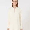 Maglione in filato di crêpe di viscosa, avorio
