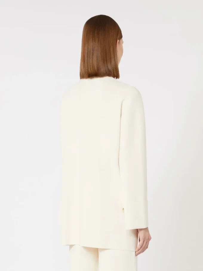 Maglione in filato di crêpe di viscosa, avorio