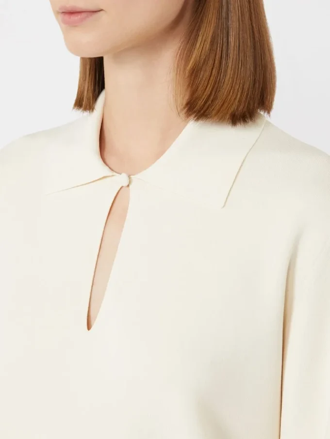 Maglione in filato di crêpe di viscosa, avorio