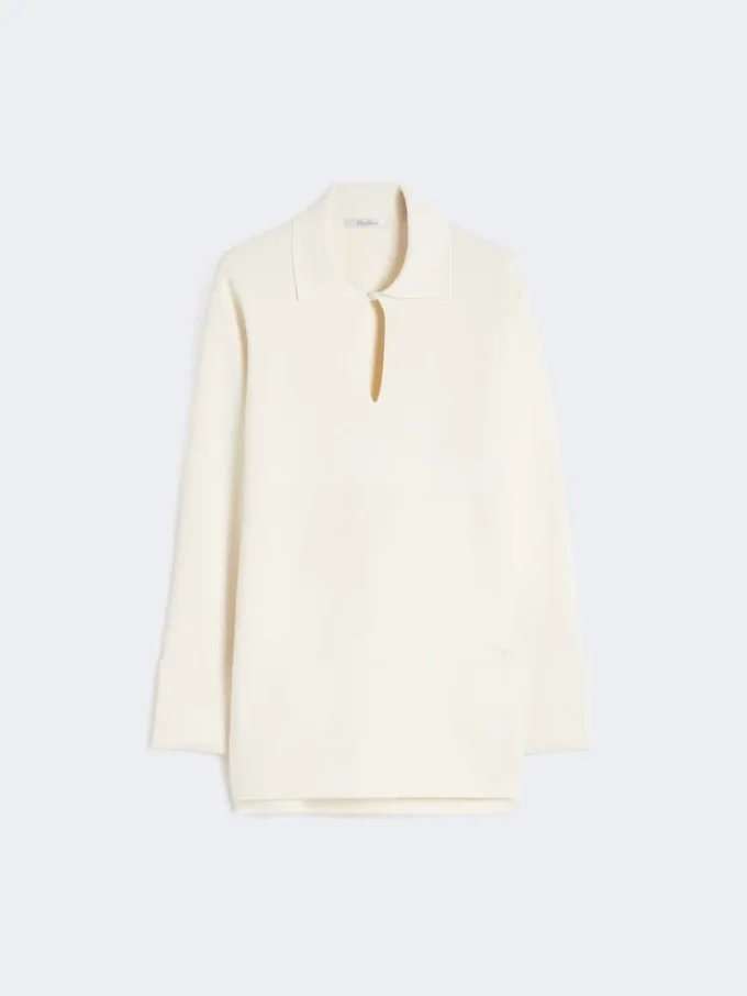 Maglione in filato di crêpe di viscosa, avorio