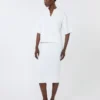 Abito tubino in filato di viscosa elasticizzata, bianco ottico Abito tubino in filato di viscosa elasticizzata, bianco ottico