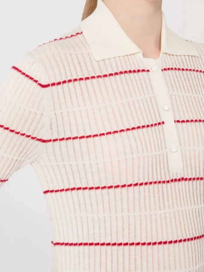 Maglione in filato di seta e lana, bianco Maglione in filato di seta e lana, bianco