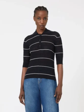 Maglione in filato di seta e lana, blu navy