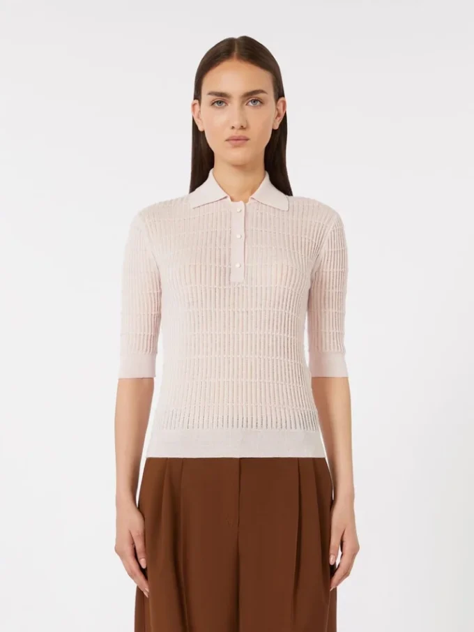 Maglione in filato di seta e lana, rosa Maglione in filato di seta e lana, rosa