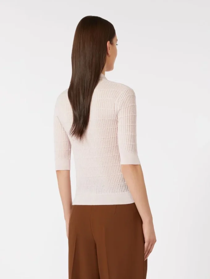 Maglione in filato di seta e lana, rosa Maglione in filato di seta e lana, rosa