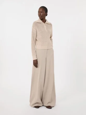 Maglione in lana, cashmere e lurex, albino