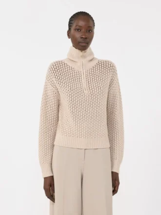 Maglione in lana, cashmere e lurex, albino