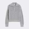 Maglione in lana, cashmere e lurex, grigio chiaro Maglione in lana, cashmere e lurex, grigio chiaro