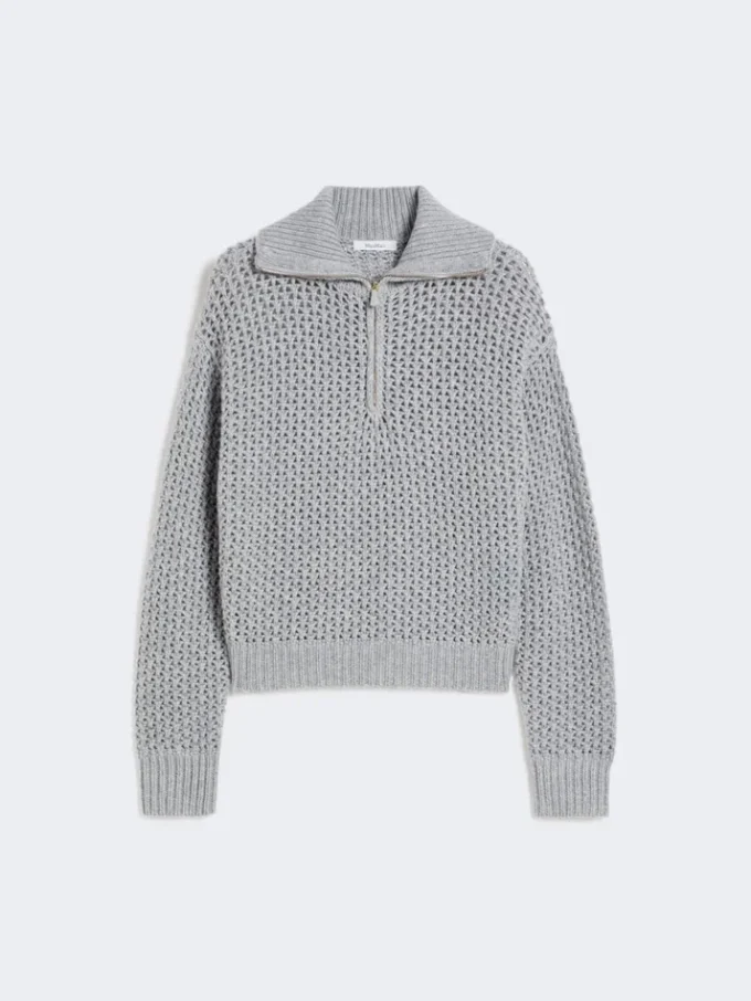 Maglione in lana, cashmere e lurex, grigio chiaro Maglione in lana, cashmere e lurex, grigio chiaro