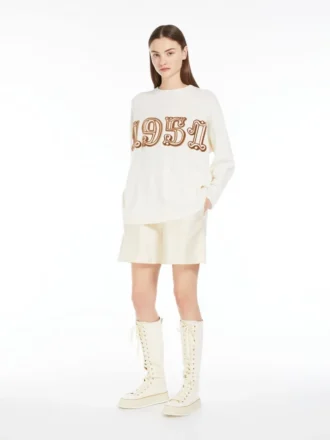 Maglione in lana e cashmere, bianco
