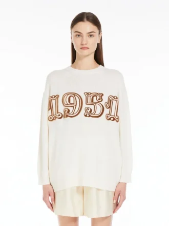 Maglione in lana e cashmere, bianco