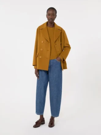 Maglione in lana e cashmere con dettagli applicati, senape