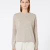 Maglione in lana e cashmere dalla linea squadrata, beige Maglione in lana e cashmere dalla linea squadrata, beige