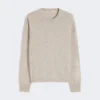 Maglione in lana e cashmere dalla linea squadrata, beige Maglione in lana e cashmere dalla linea squadrata, beige