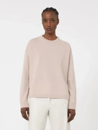 Maglione in lana e cashmere dalla linea squadrata, color cipria
