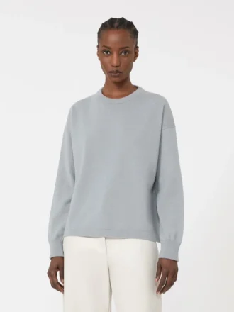 Maglione in lana e cashmere dalla vestibilità squadrata, azzurro