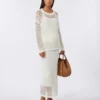 Gonna in cotone a rete, bianco ottico