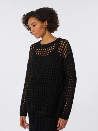 Maglione in maglia di cotone, nero