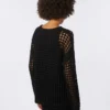 Maglione in maglia di cotone, nero Maglione in maglia di cotone, nero