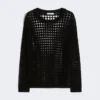 Maglione in maglia di cotone, nero Maglione in maglia di cotone, nero