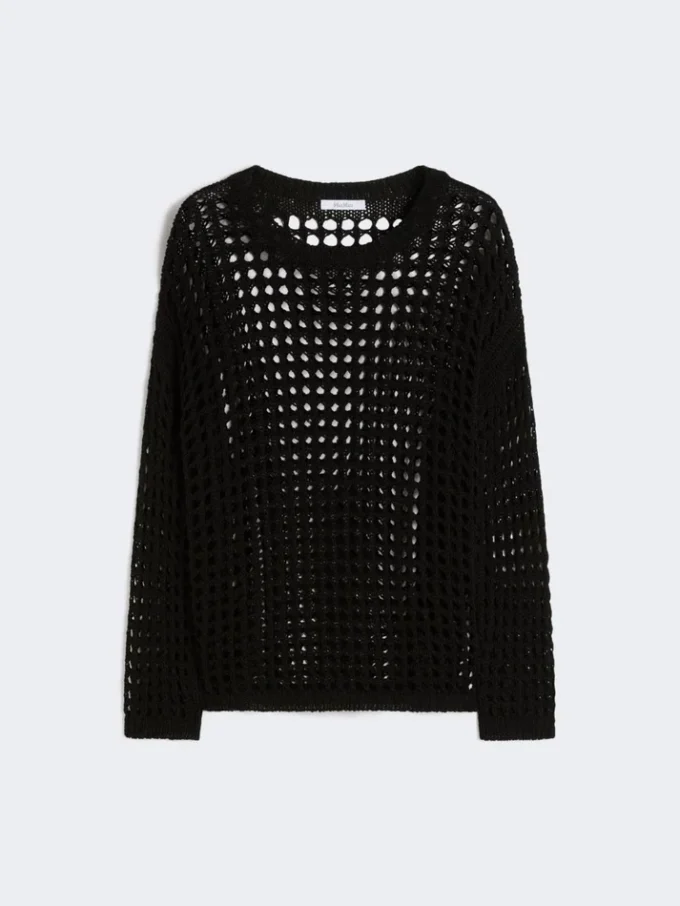 Maglione in maglia di cotone, nero Maglione in maglia di cotone, nero