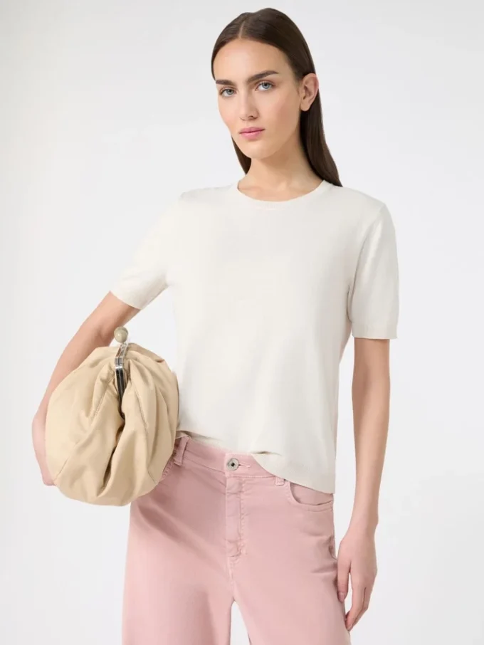 Maglione in seta e cotone, ecru