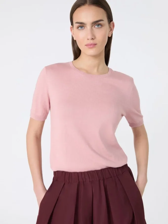 Maglione in seta e cotone, rosa Maglione in seta e cotone, rosa