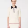 Maglione in viscosa elasticizzata, bianco blu Maglione in viscosa elasticizzata, bianco blu