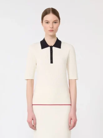 Maglione in viscosa elasticizzata, bianco blu