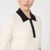 Maglione in viscosa elasticizzata, bianco blu Maglione in viscosa elasticizzata, bianco blu