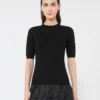 Maglione in viscosa elasticizzata, nero Maglione in viscosa elasticizzata, nero