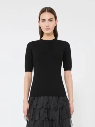 Maglione in viscosa elasticizzata, nero