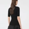 Maglione in viscosa elasticizzata, nero Maglione in viscosa elasticizzata, nero