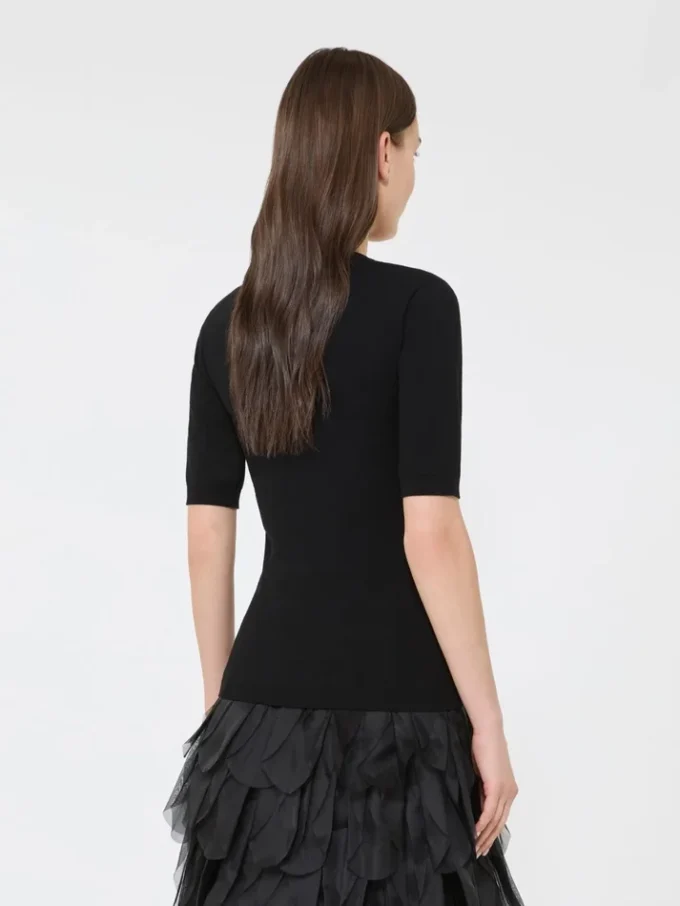 Maglione in viscosa elasticizzata, nero Maglione in viscosa elasticizzata, nero