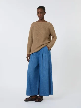 Maglione leggero in lino, color sabbia