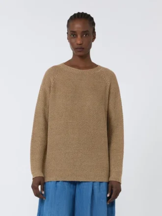 Maglione leggero in lino, color sabbia