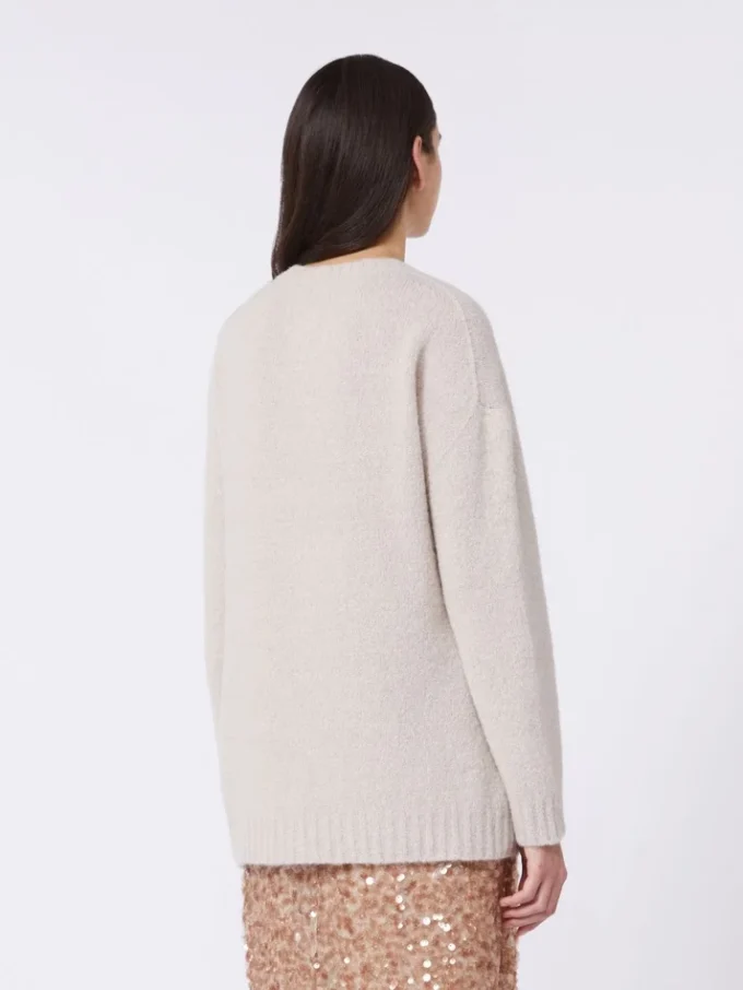 Maglione oversize in alpaca e cotone, color sabbia Maglione oversize in alpaca e cotone, color sabbia