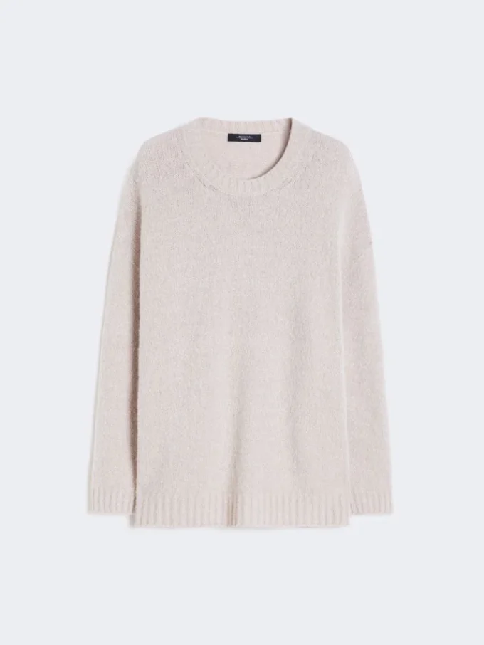 Maglione oversize in alpaca e cotone, color sabbia Maglione oversize in alpaca e cotone, color sabbia