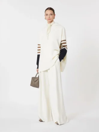 Maglione oversize in maglia di lana, avorio