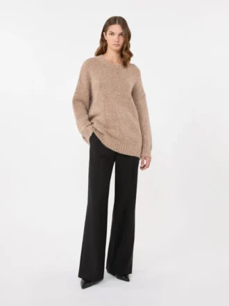 Maglione oversize in mohair e lurex, color rame