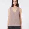 Maglione senza maniche con paillettes, rosa antico Maglione senza maniche con paillettes, rosa antico