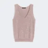 Maglione senza maniche con paillettes, rosa antico Maglione senza maniche con paillettes, rosa antico