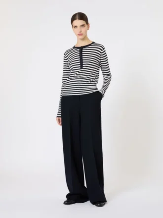 Maglione slim fit in cashmere, avorio