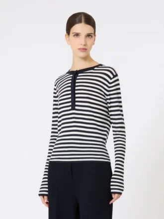 Maglione slim fit in cashmere, avorio