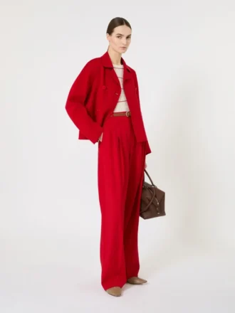 Maglione slim fit in lana e seta, bianco