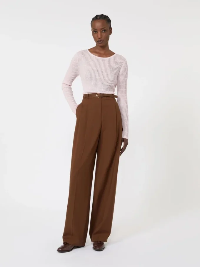 Maglione slim fit in lana e seta, rosa Maglione slim fit in lana e seta, rosa