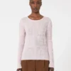Maglione slim fit in lana e seta, rosa Maglione slim fit in lana e seta, rosa