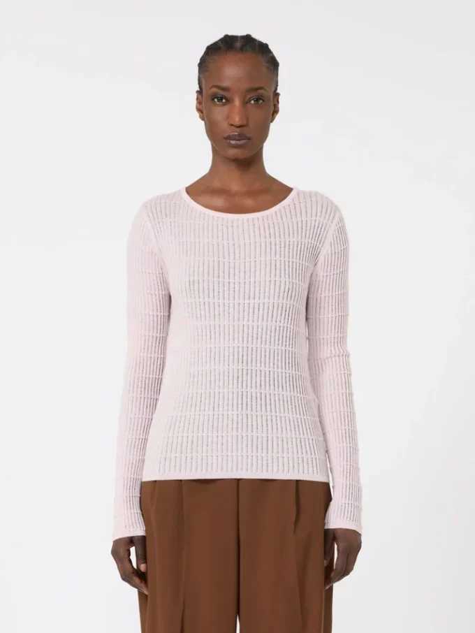 Maglione slim fit in lana e seta, rosa Maglione slim fit in lana e seta, rosa
